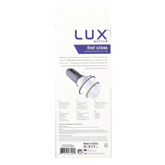 LUX Active First Class - masturbátor s rotační hlavou (bílo-šedý)