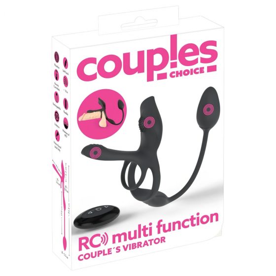 Couples Choice - multifunkční vibrační kroužek na penis (černý)