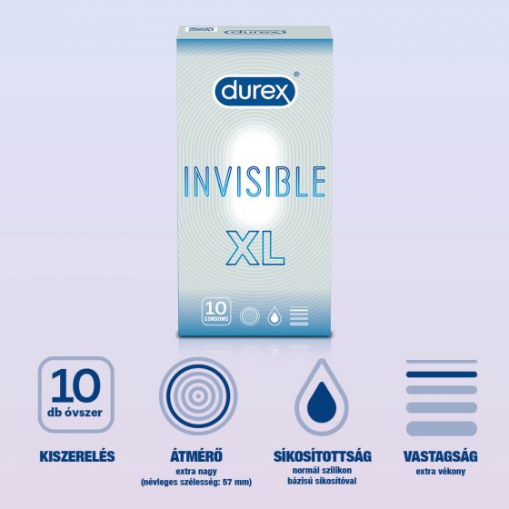 Durex Invisible XL - extra velké kondomy (10ks)