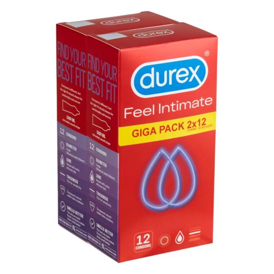 Durex Feel Intimate - balení tenkostěnných kondomů (2x12ks)