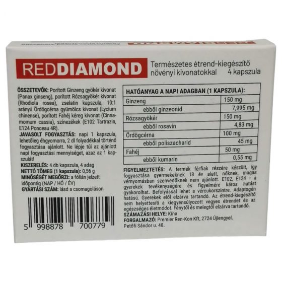 Red Diamond - přírodní výživový doplněk pro pány (4ks)