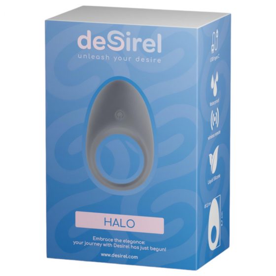 Desirel Halo - chytrý, vibrační kroužek na penis (černý)