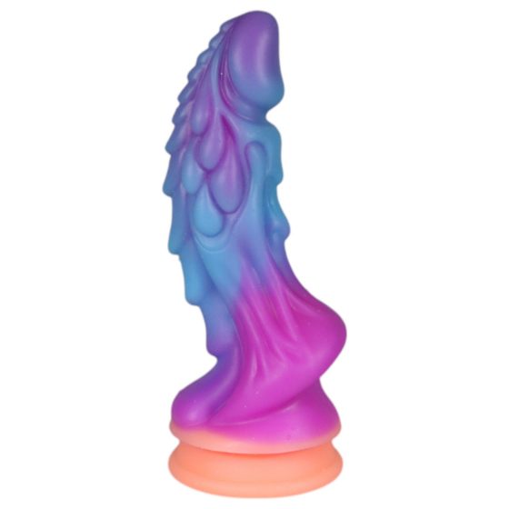 OgazR - svíticí dračí dildo - 22 cm (fialovo-růžové)