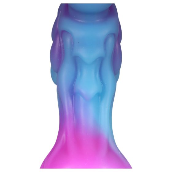 OgazR - svíticí dračí dildo - 22 cm (fialovo-růžové)