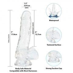 Addiction Crystal - dildo s přísavkou (průsvitné) - 18cm