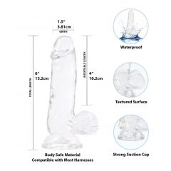   Addiction Crystal - Varlatové dildo s nožičkami (průsvitné) - 15 cm