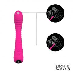   Sex HD Sunshine - dobíjecí vibrátor s drážkami pro bod G (růžový)