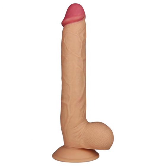 Lovetoy King-Sized - připínací, realistické dildo s varlaty - 25 cm (přírodní)