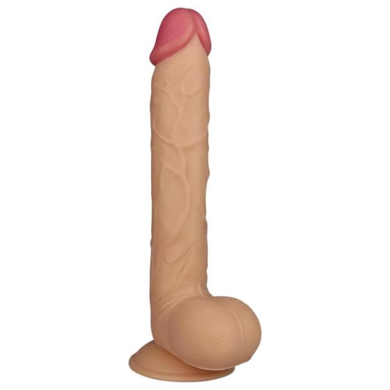 Lovetoy King-Sized - připínací, realistické dildo s varlaty - 25 cm (přírodní)