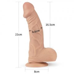   Lovetoy Real Extreme - přísavný, varlatový dildo - 23 cm (přírodní)