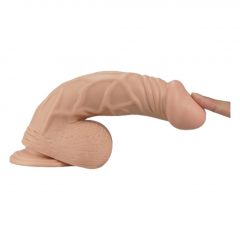   Lovetoy Real Extreme - přísavný, varlatový dildo - 23 cm (přírodní)