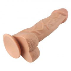   Lovetoy Real Extreme - přísavný, varlatový dildo - 23 cm (přírodní)