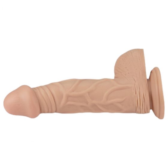 Lovetoy Real Extreme - přísavný, varlatový dildo - 23 cm (přírodní)