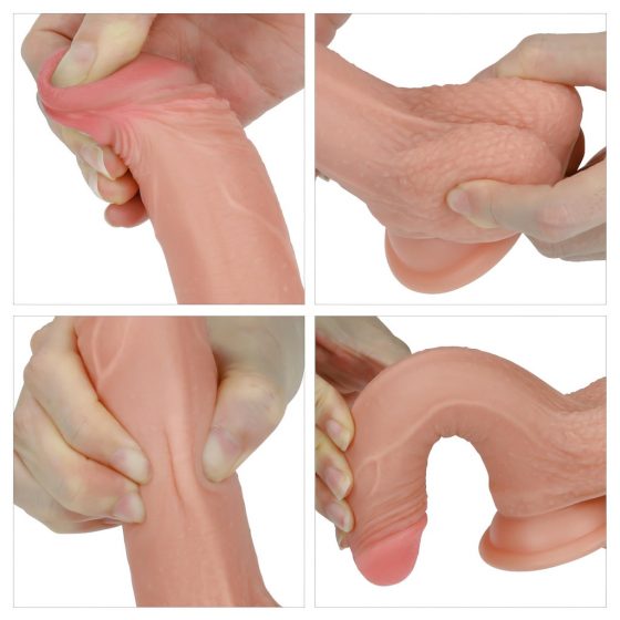 Lovetoy Nature Cock - dvouvrstvé realistické dildo - 18 cm (přírodní)