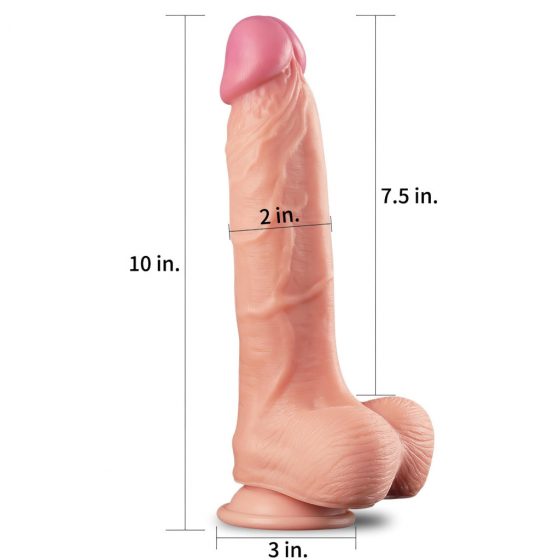 Lovetoy Nature Cock - dvouvrstvé realistické dildo - 25 cm (přírodní)