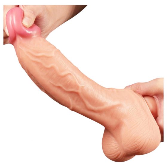 Lovetoy Nature Cock - dvouvrstvé realistické dildo - 25 cm (přírodní)