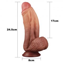   Lovetoy Nature Cock - dvouvrstvé dildo - 26 cm (přírodní)