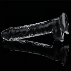   Lovetoy Flawless Clear - připínací, testikulární dildo - 19 cm (průhledné)