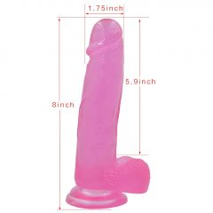   Lovetoy Jelly Studs - realistické dildo s přísavkou - 20 cm (růžové)