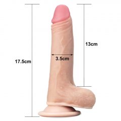   Lovetoy Sliding-Skin - dvouvrstvé dildo - 18 cm (přírodní)