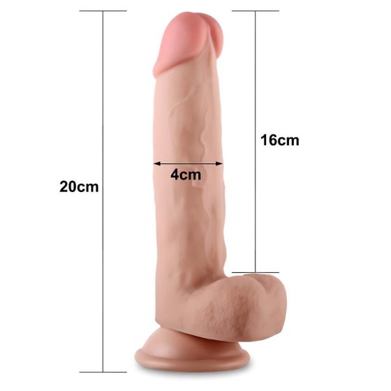 Lovetoy Sliding-Skin - dvouvrstvé dildo - 21 cm (přírodní)