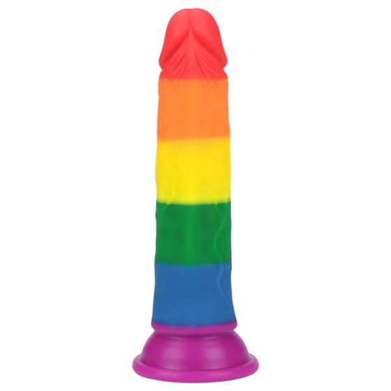 Lovetoy Prider - realistické dildo - 19 cm (duhové)