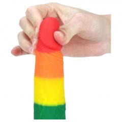 Lovetoy Prider - realistické dildo - 19 cm (duhové)