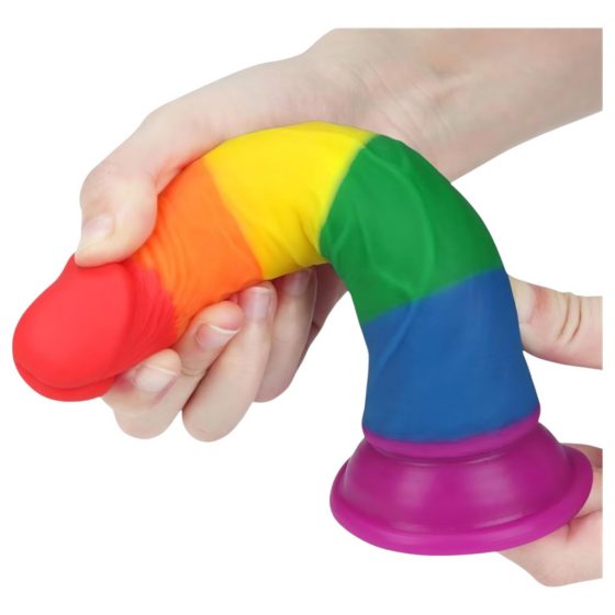 Lovetoy Prider - realistické dildo - 19 cm (duhové)