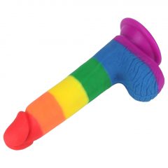   Lovetoy Prider - realistické dildo s varlaty - 20 cm (duhové)