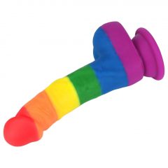   Lovetoy Prider - realistické tekuté silikonové dildo - 19 cm (duhové)