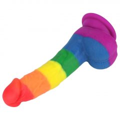   Lovetoy Prider - realistické tekuté silikonové dildo - 19 cm (duhové)