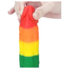   Lovetoy Prider - realistické tekuté silikonové dildo - 19 cm (duhové)