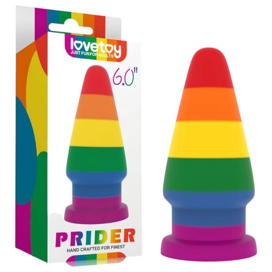 Lovetoy Prider - Anální dildo - 15 cm (duhové)