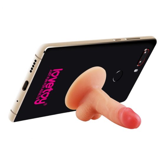 Lovetoy - držák na telefon - mini dildo (přírodní)