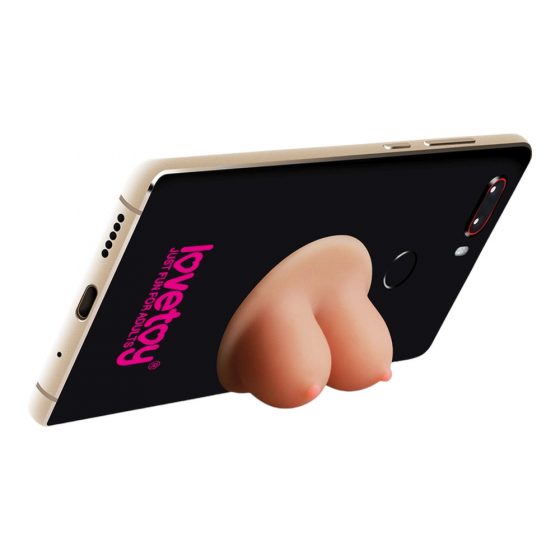 Lovetoy - držák na telefon s kolíčky - titty (přírodní)