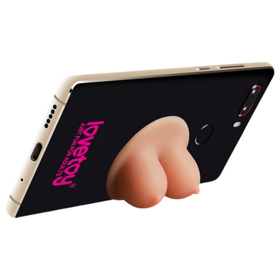 Lovetoy - držák na telefon s kolíčky - titty (přírodní)