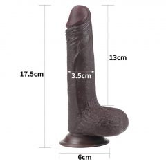   Lovetoy Sliding-Skin - dvouvrstvé dildo s lepicí podložkou - 18 cm (hnědé)