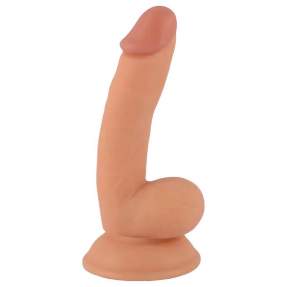 Mr. Rude - připínací dildo s varlaty - 18 cm (přírodní)