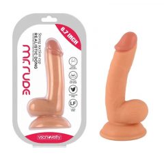   Mr. Rude - připínací dildo s varlaty - 18 cm (přírodní)