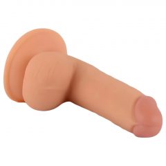   Mr. Rude - připínací dildo s varlaty - 18 cm (přírodní)