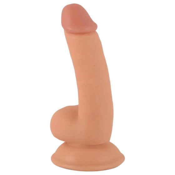 Mr. Rude - připínací dildo s varlaty - 18 cm (přírodní)