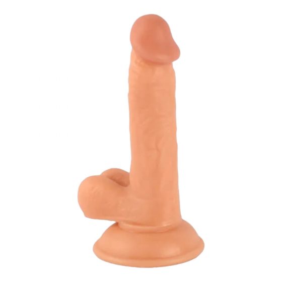 Mr. Rude - připínací dildo s varlaty - 17 cm (přírodní)