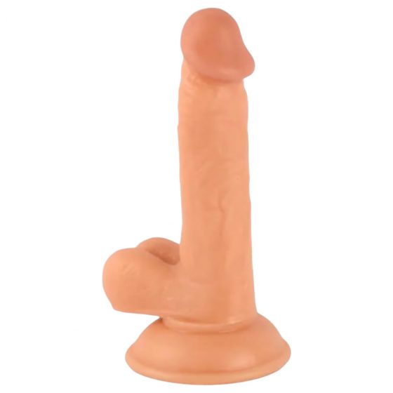 Mr. Rude - připínací dildo s varlaty - 17 cm (přírodní)