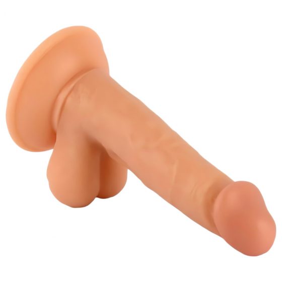 Mr. Rude - připínací dildo s varlaty - 17 cm (přírodní)