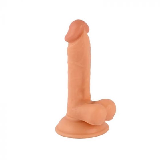 Mr. Rude - připínací dildo s varlaty - 17 cm (přírodní)