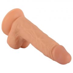   Mr. Rude - připínací dildo s varlaty - 19 cm (přírodní)