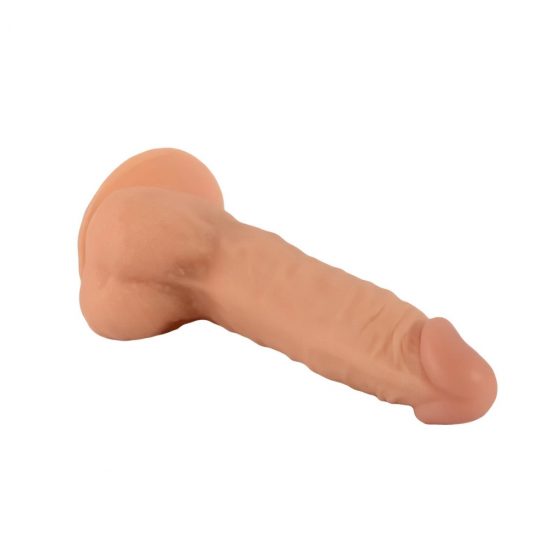 Mr. Rude - připínací dildo s varlaty - 19 cm (přírodní)