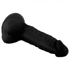 Mr. Rude - připínací dildo s varlaty - 19 cm (černé)