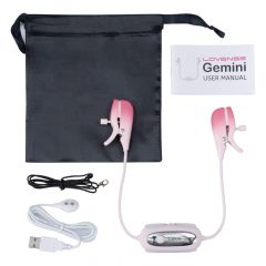   LOVENSE Gemini - chytrá vibrační svorka na bradavky (růžová)