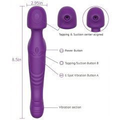   Tracy's Dog Wand - vodotěsný, nabíjecí, pulzující masážní vibrátor (fialový)